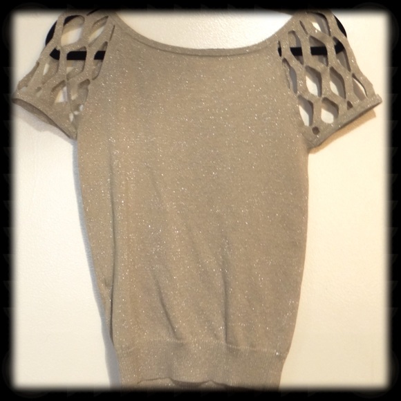 Armani Exchange keyhole metallic glitter top - Picture 2 of 5
